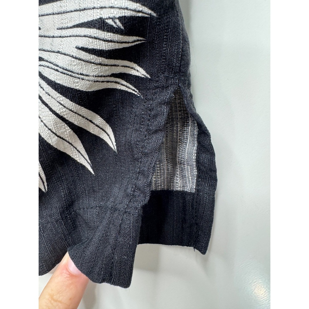 Tommy Bahama Mens XL Black 100% Silk Palm Leaf Shirt Short Sleeve - Picture 8 of 11